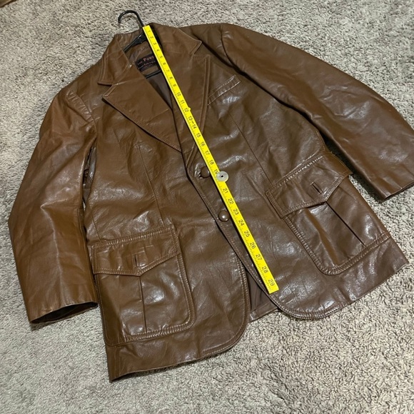 Vintage Japanese The Power leather coat blazer style by custom leathermaker S M - Picture 6 of 10